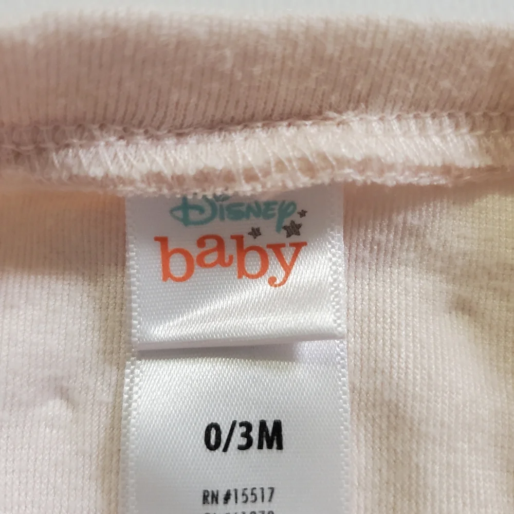 K1157 * Disney Baby Winnie the Pooh Footed Bodysuit Light Pink Size 0/3M - Picture 4 of 8